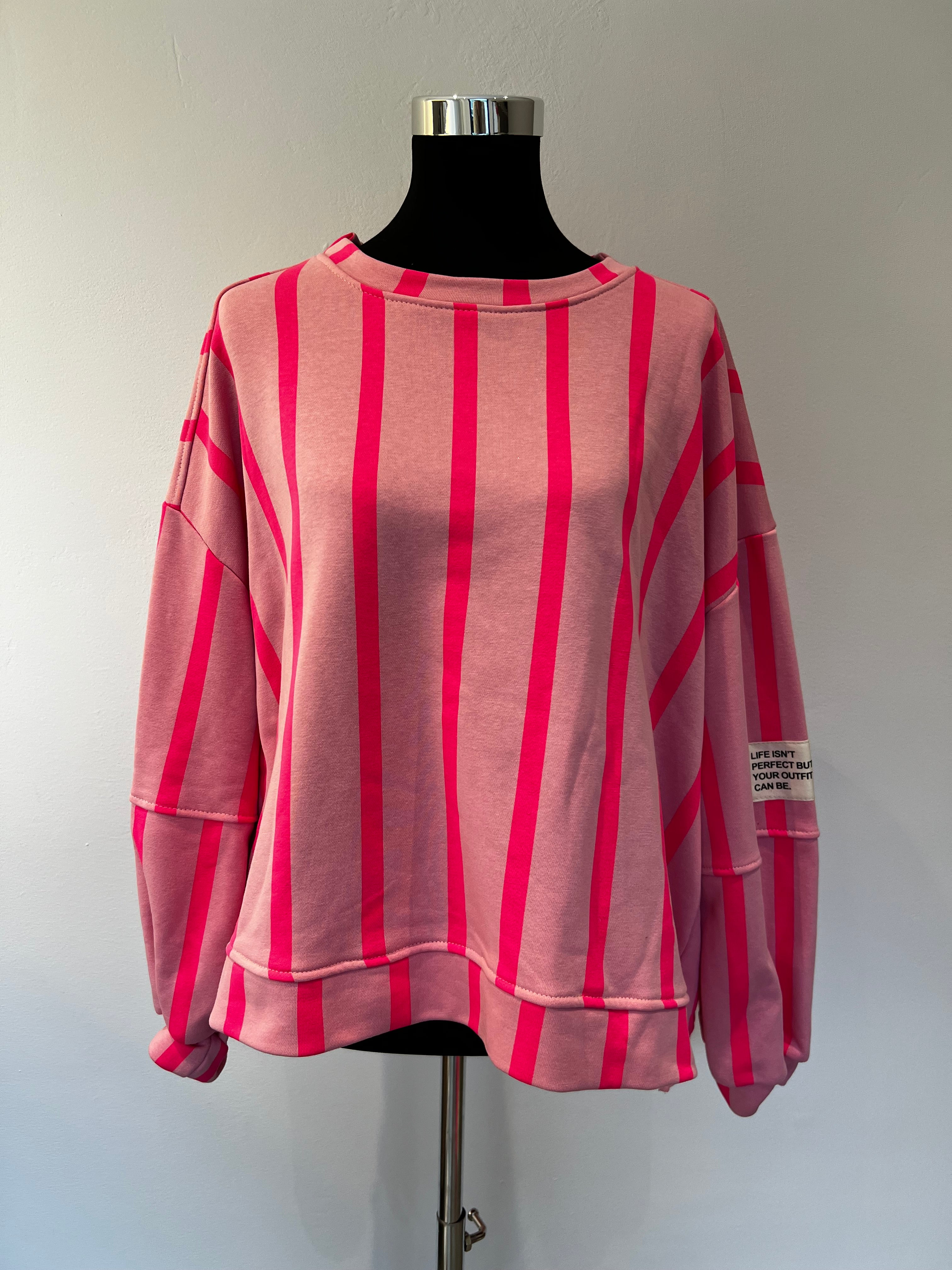 Sweatshirt Streifen „Life isn‘t perfect…“