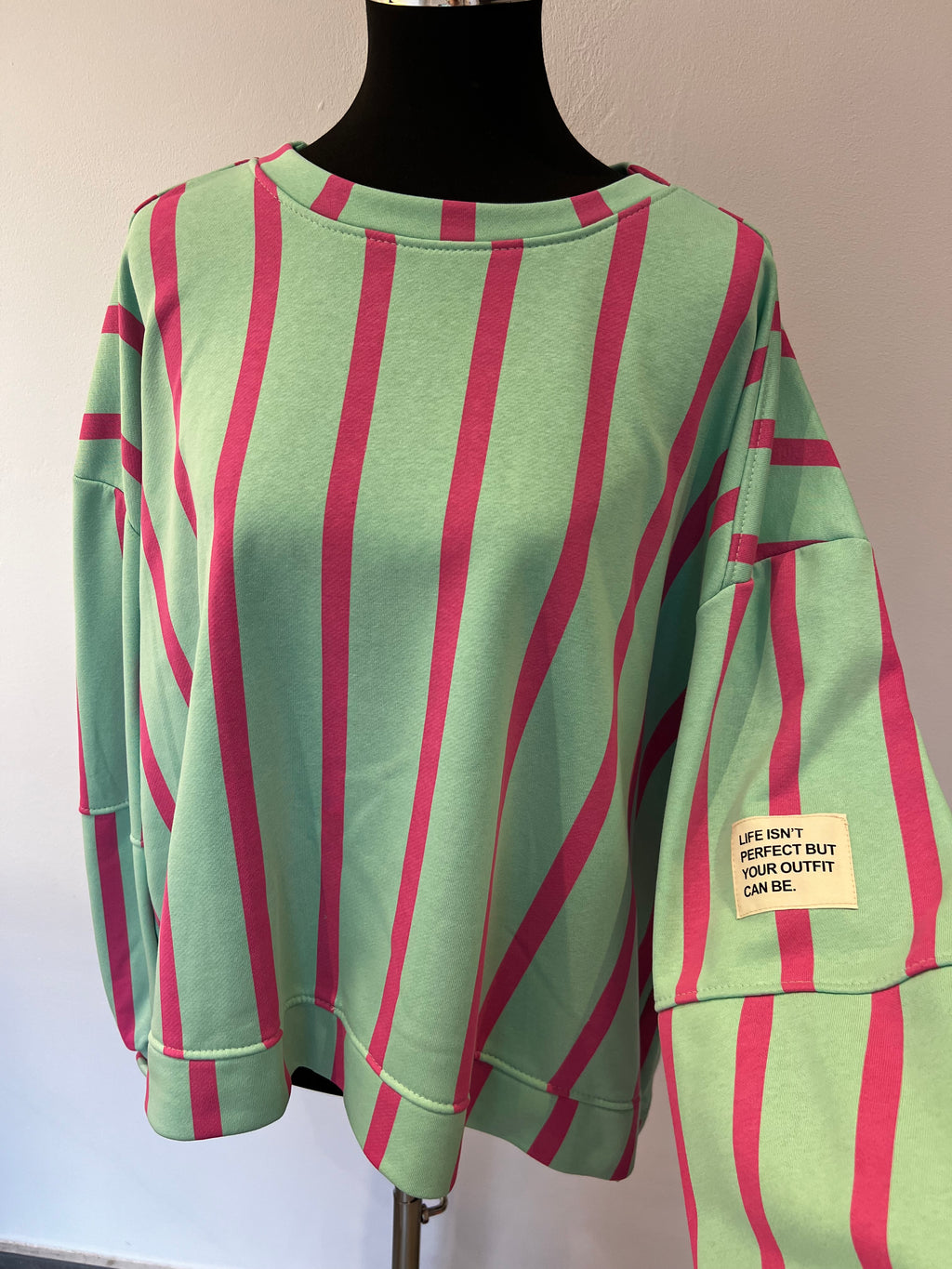 Sweatshirt Streifen „Life isn‘t perfect…“