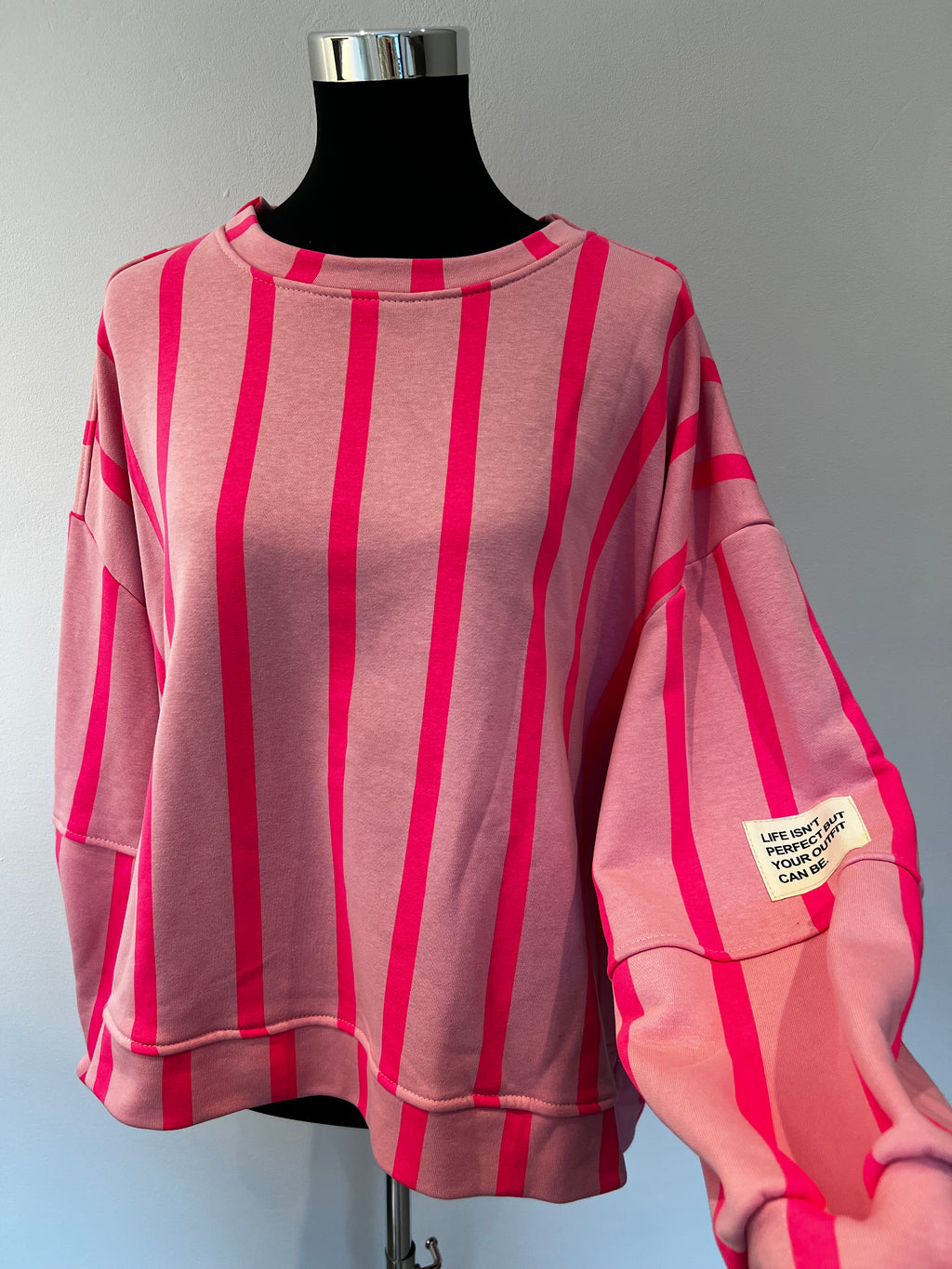 Sweatshirt Streifen „Life isn‘t perfect…“