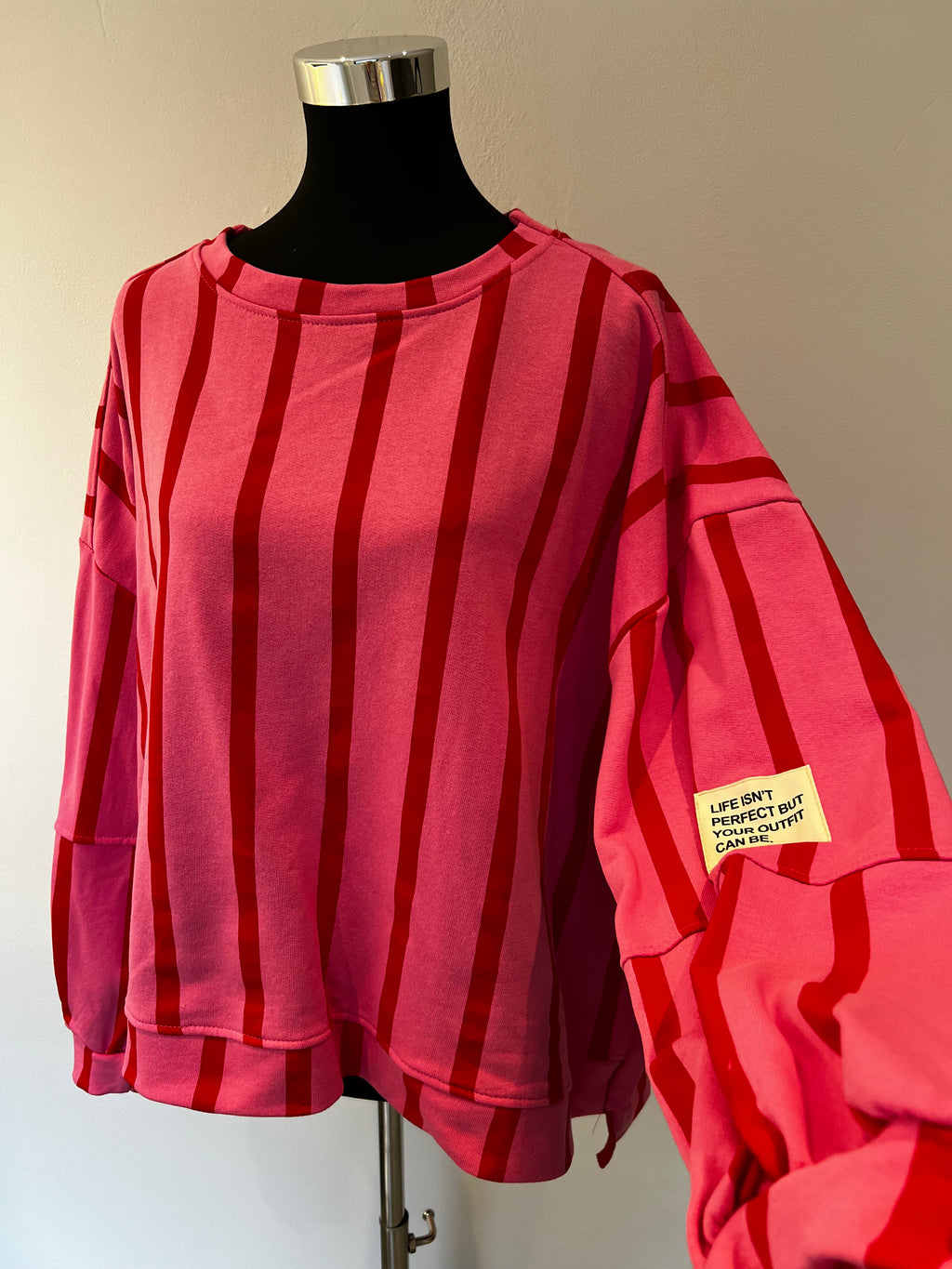 Sweatshirt Streifen „Life isn‘t perfect…“