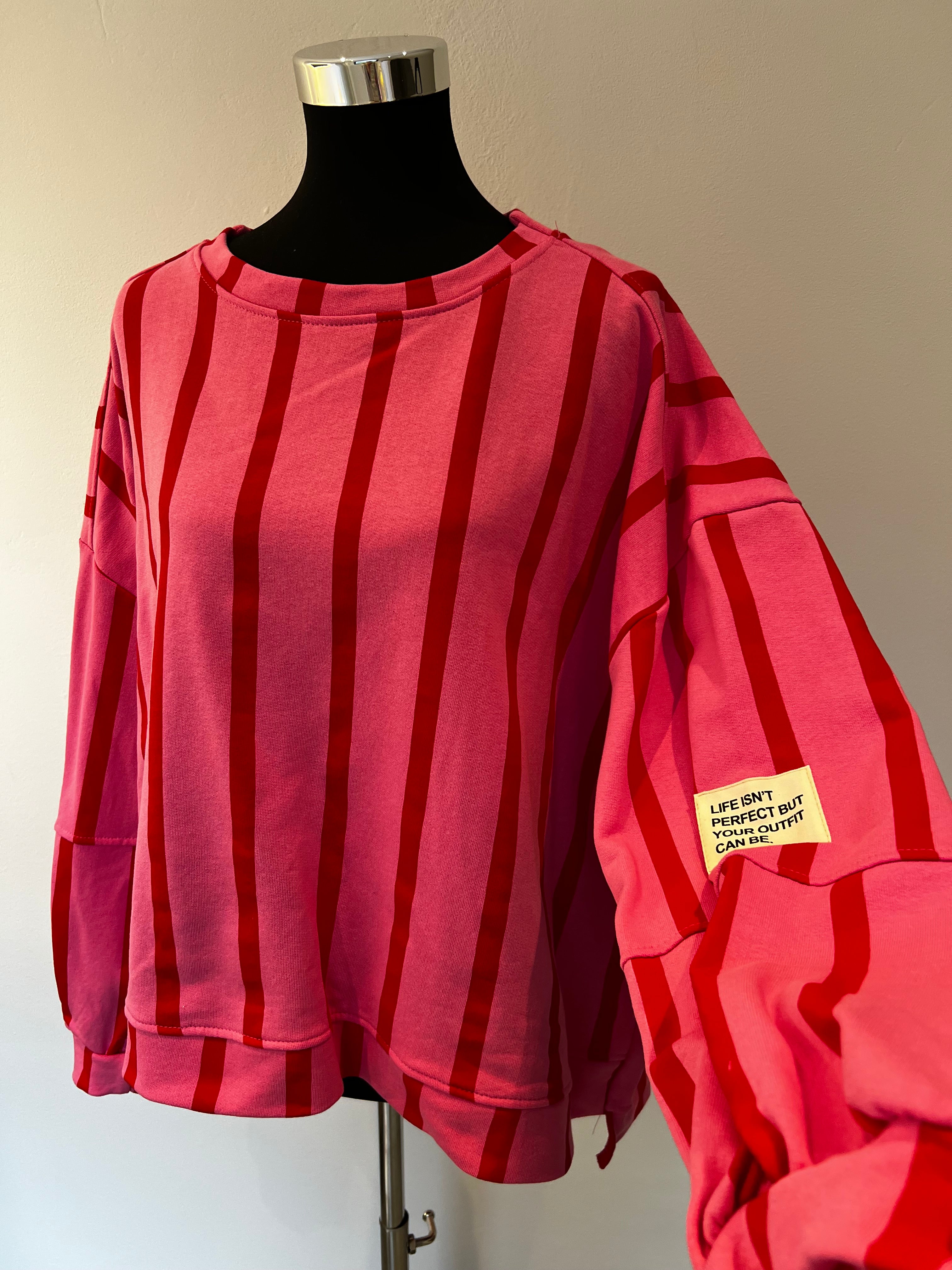 Sweatshirt Streifen „Life isn‘t perfect…“