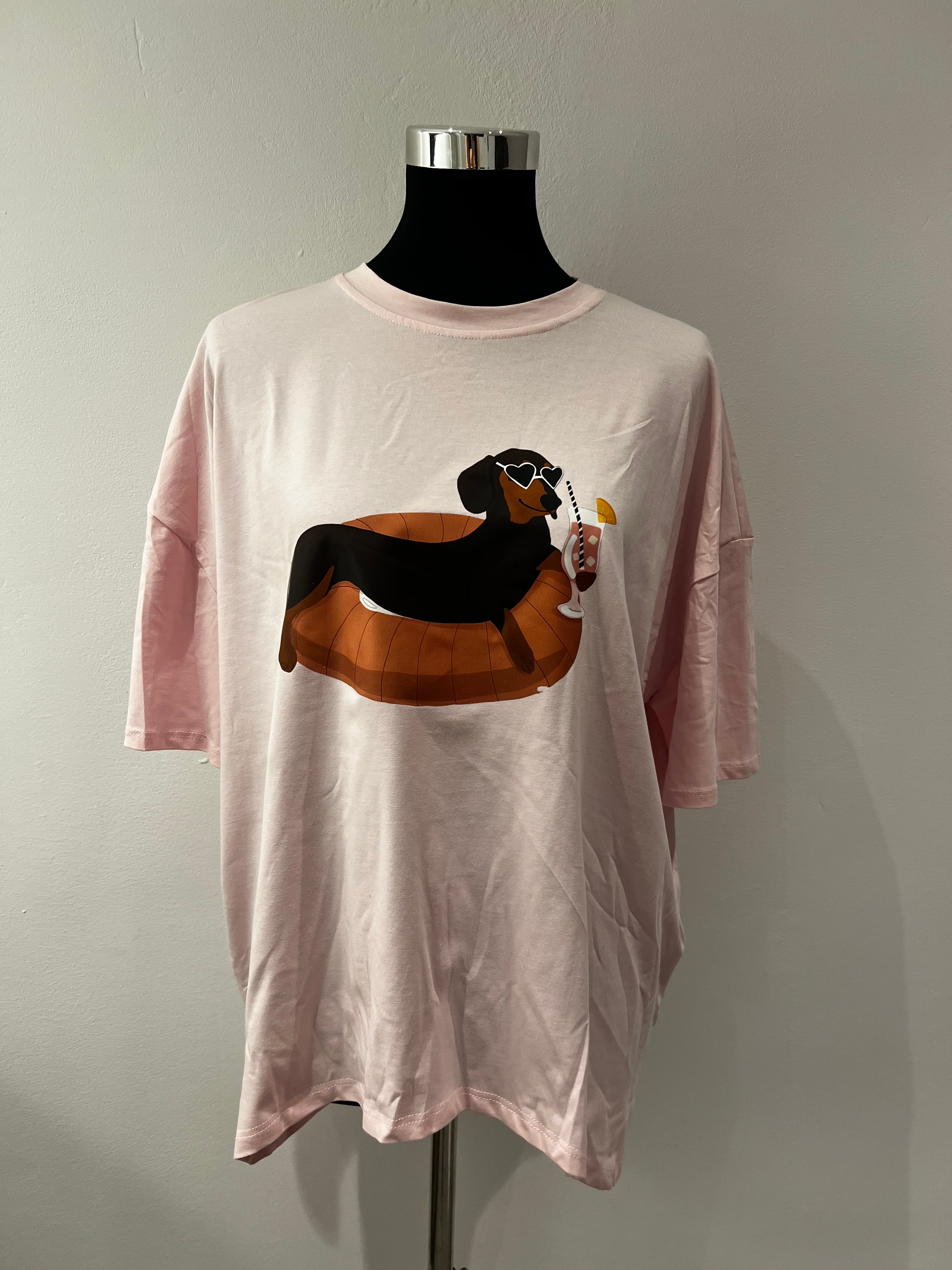 T-Shirt Dackel mit Cocktail