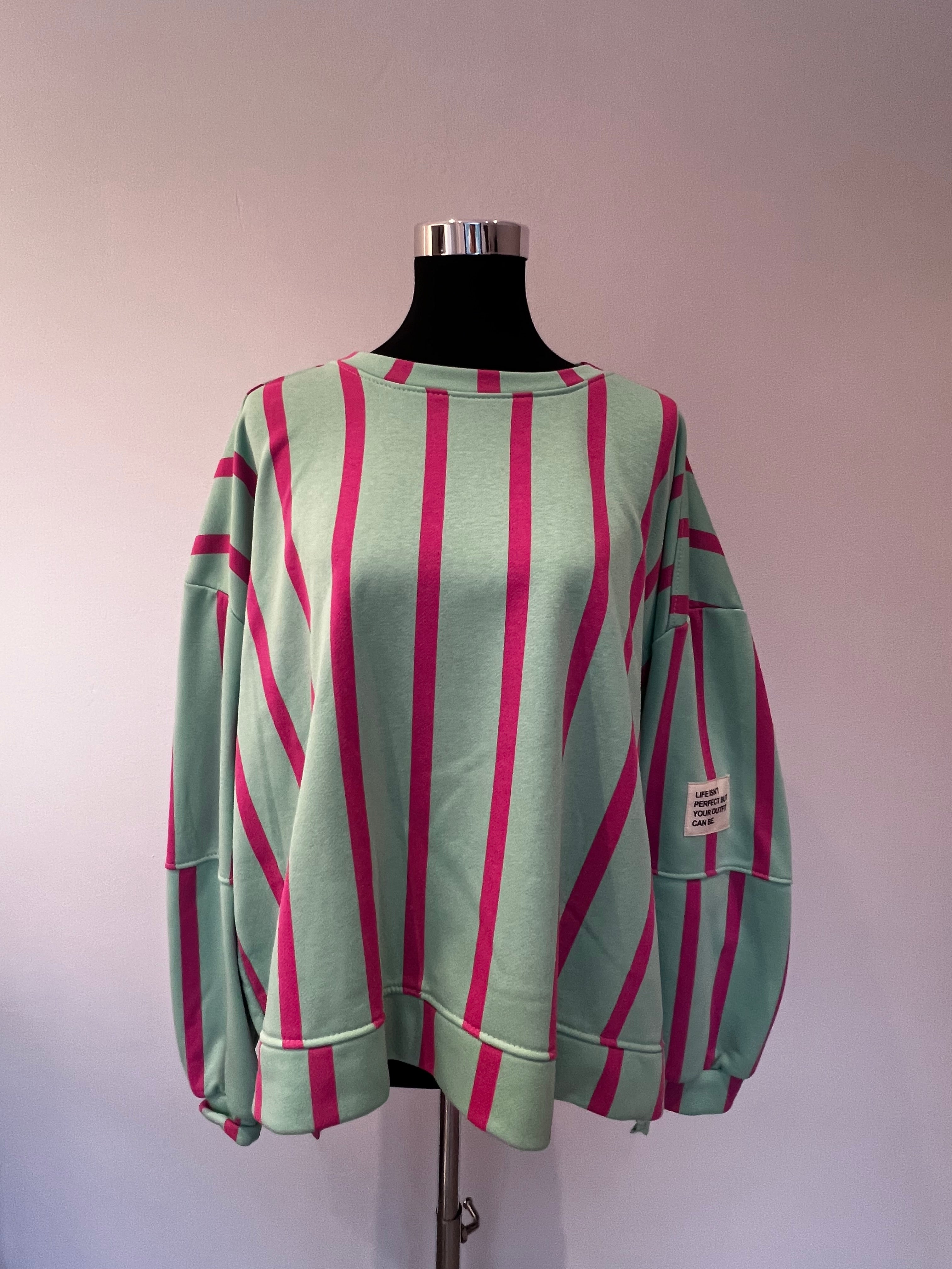 Sweatshirt Streifen „Life isn‘t perfect…“