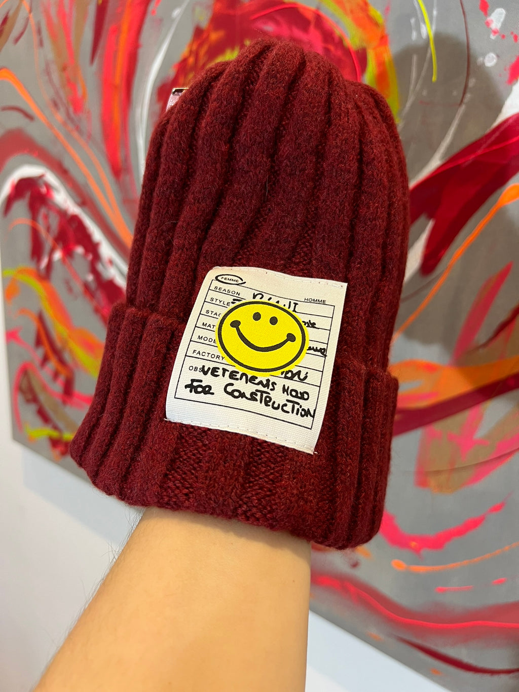 Mütze Smiley Patch