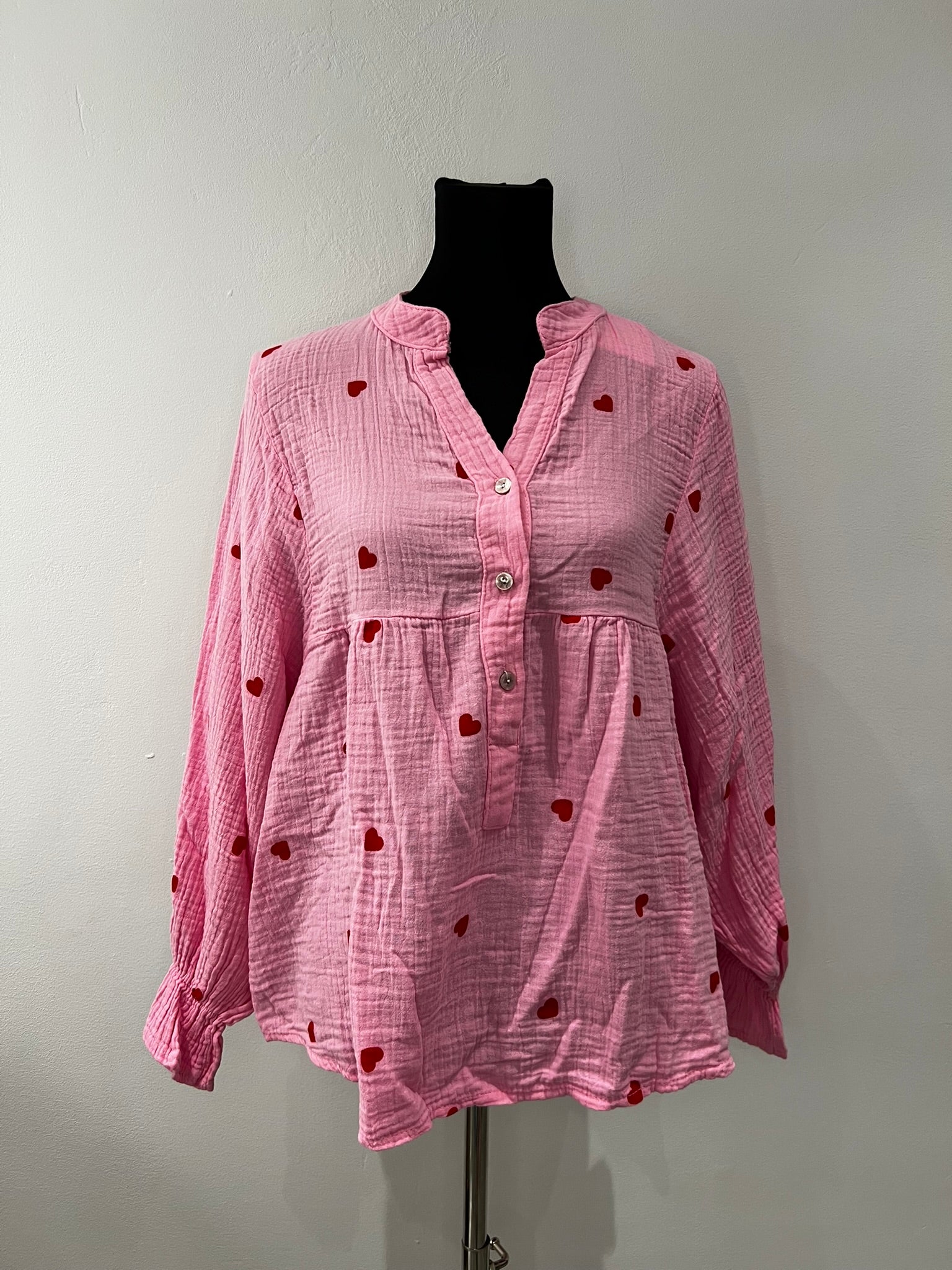 Musselin-Bluse Herzchen