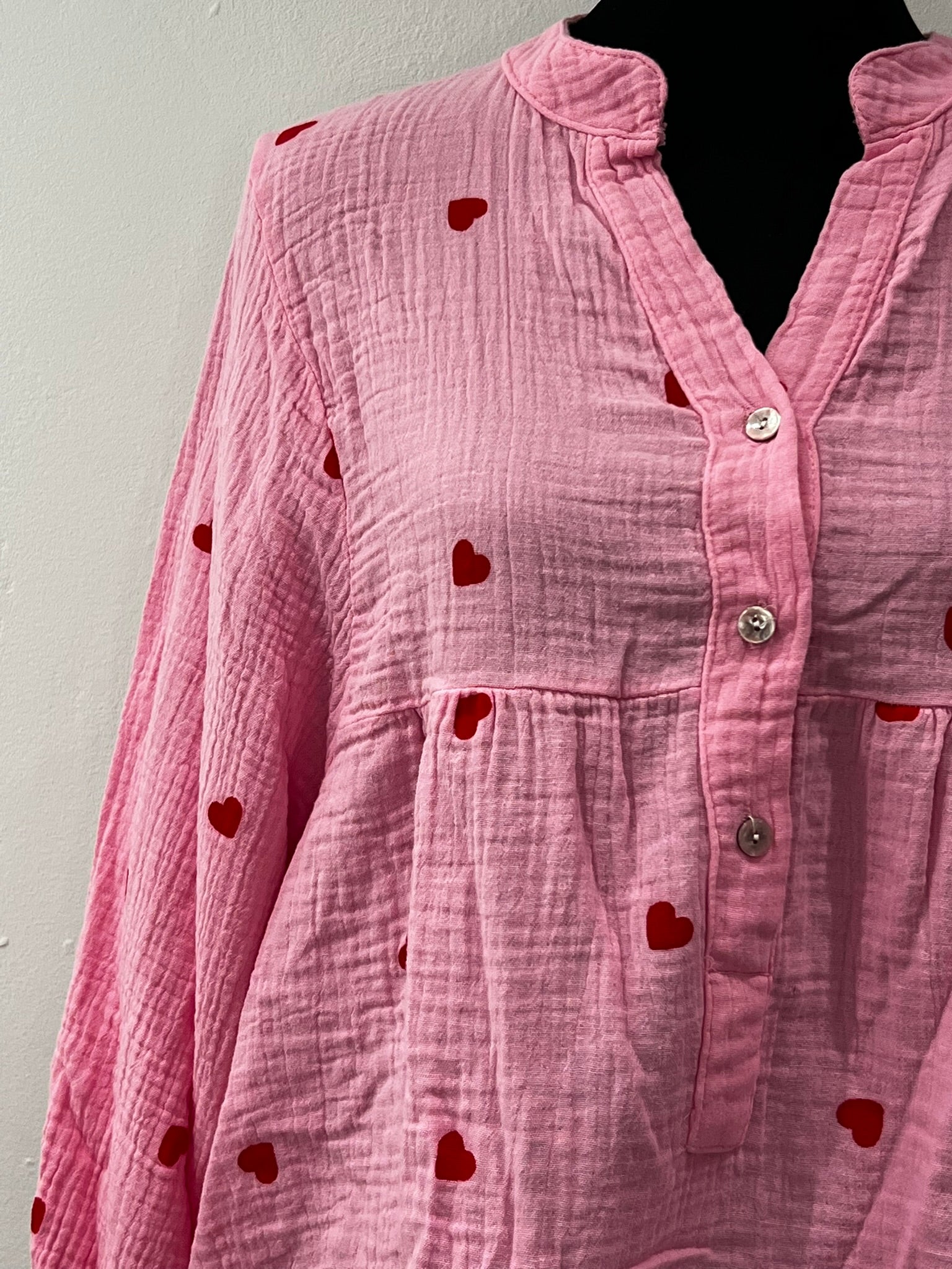 Musselin-Bluse Herzchen